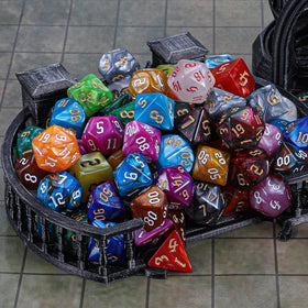 Ciaraq DND Dice Set 26x7 tabletop setup ready for game night.