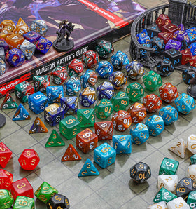 CiaraQ double-color dice showcase bright faces for easy tracking.