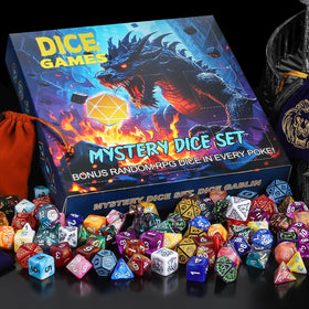 Tabletop gaming scene featuring CiaraQ dice ready for play