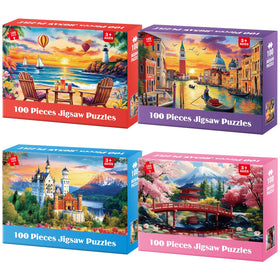 Ciavotie 100-piece Beach Sunset puzzle with vibrant colors for family bonding and focus.