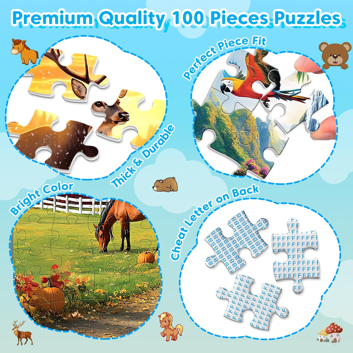 Ciavotie Black Bears by the Lake puzzle: sturdy pieces for quick assembly