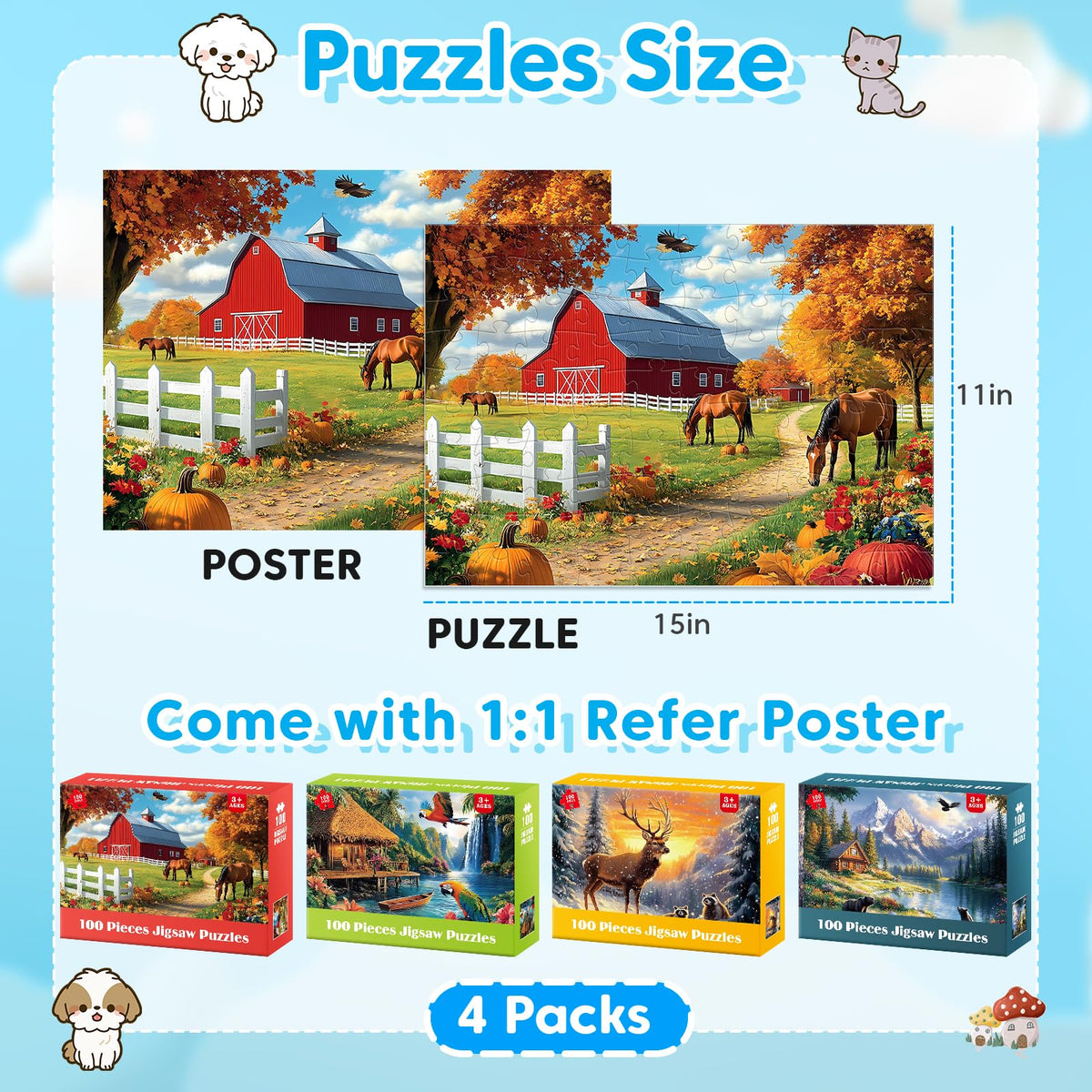 Ciavotie Elk in the Snow puzzle: large pieces aid easy gripping