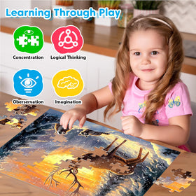 Ciavotie 100-piece puzzle close-up: thick pieces offer durable feel
