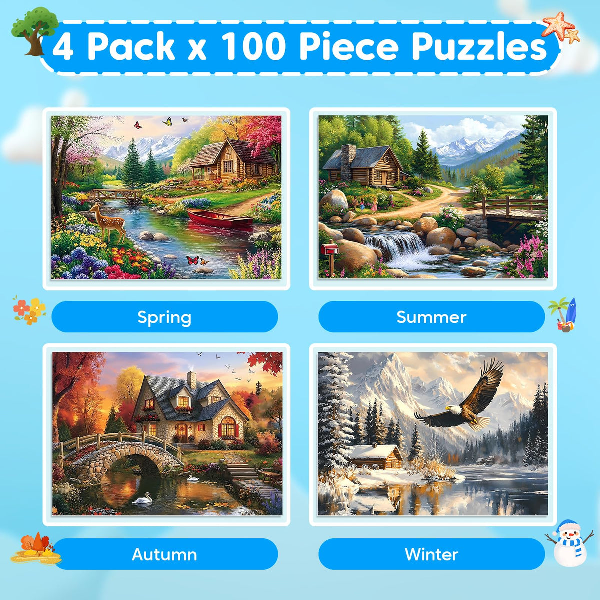 Ciavotie summer 100-piece puzzle designed for focused family play.