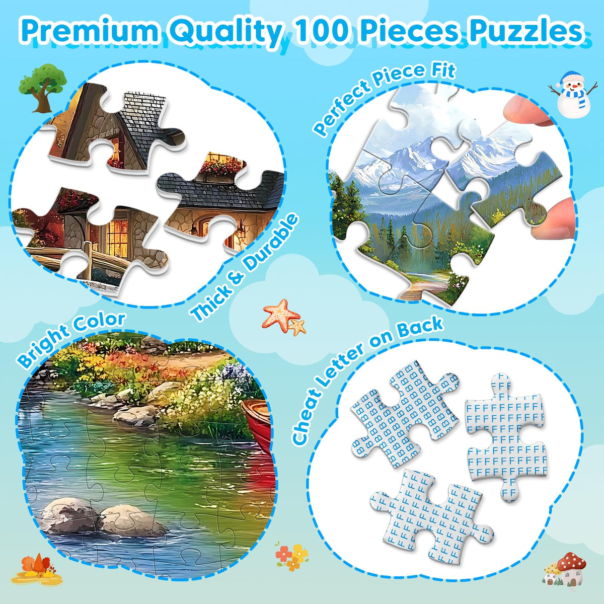 Ciavotie winter 100-piece puzzle promotes screen-free bonding.