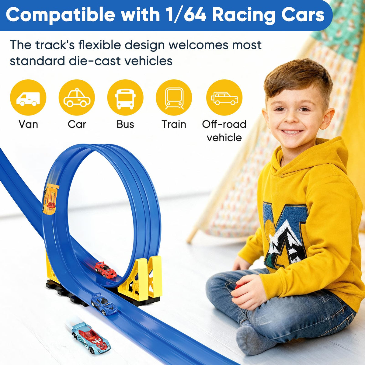 Cieex track showing a 360° loop sparks creative car stunts