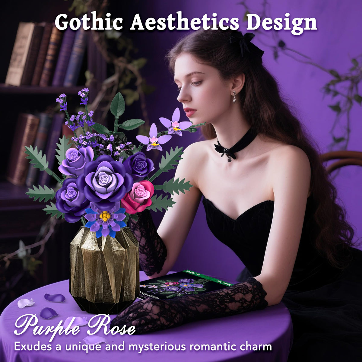 Ciesa bouquet features removable petals and adjustable stems for versatile display.