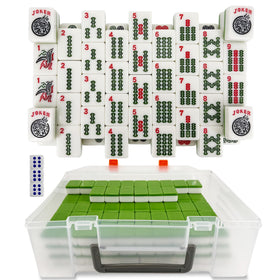 CIGOCIVI 166 American mahjong tiles in green close up showing durability and clarity
