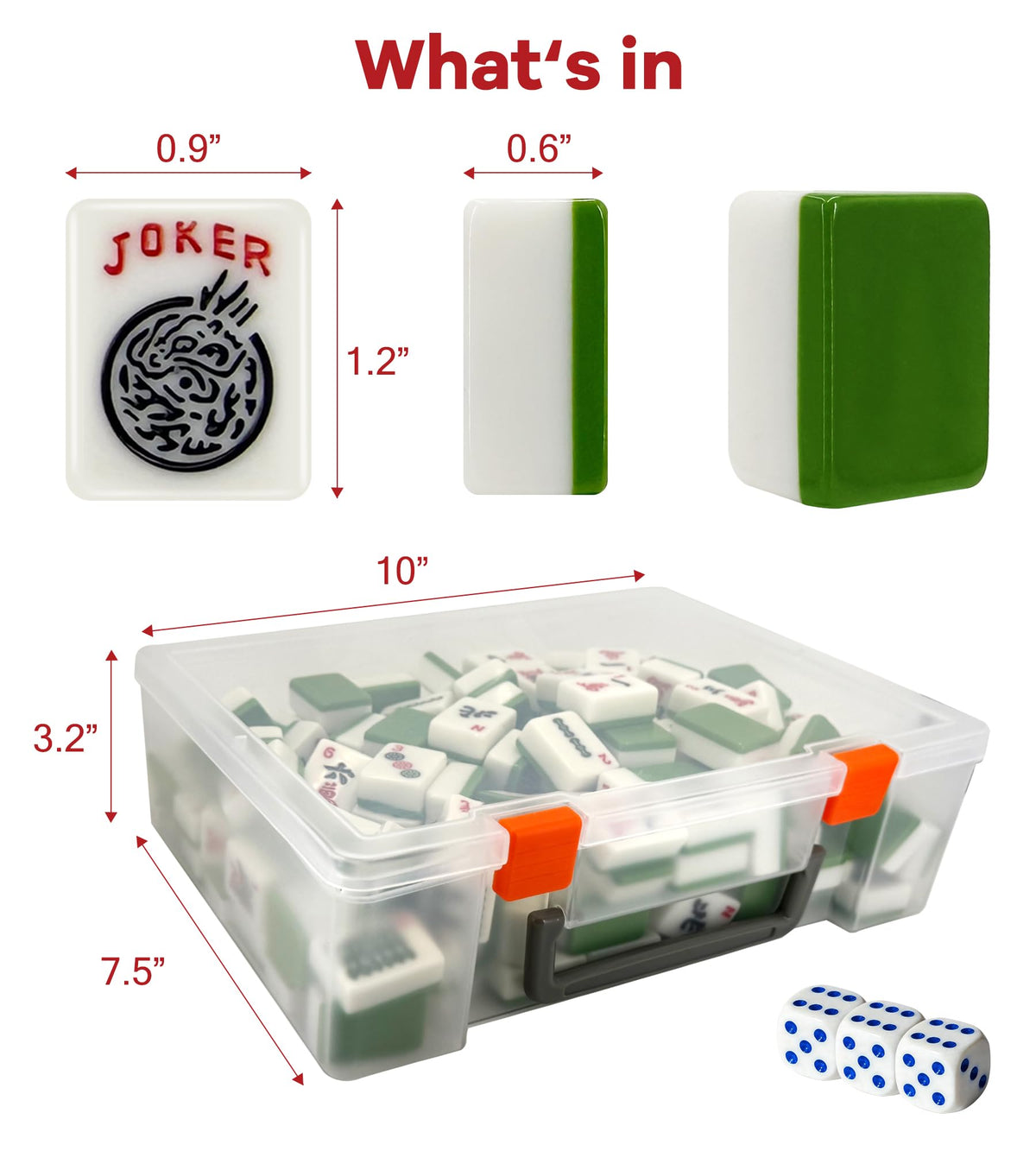 CIGOCIVI mahjong set with three dice for varied gameplay