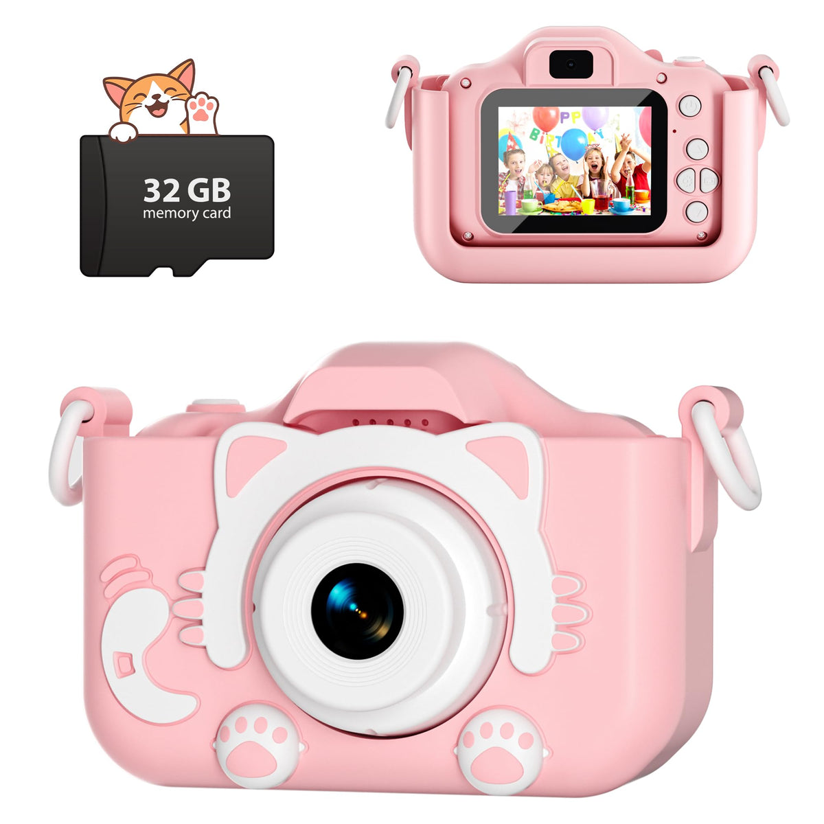 CIMELR Kids Camera with durable silicone case for rugged play and protection