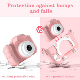 CIMELR kids camera showing front and rear HD lenses for clear memories