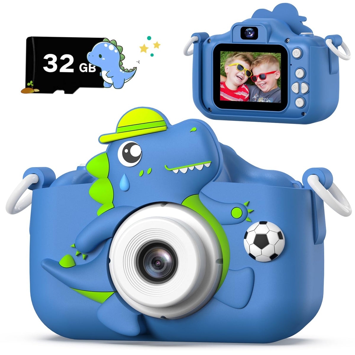 Cimizi Dinosaur Camera front view with protective case for active kids