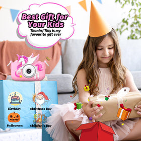 Cimizi Upgrade Kids Camera dual-lens setup for engaging front and rear selfies during play.