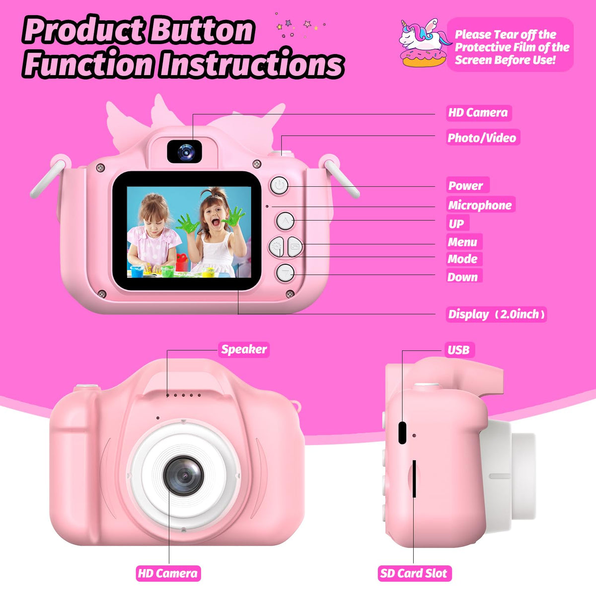 Cimizi Upgrade Kids Camera gift-ready packaging suitable for birthdays or holidays.