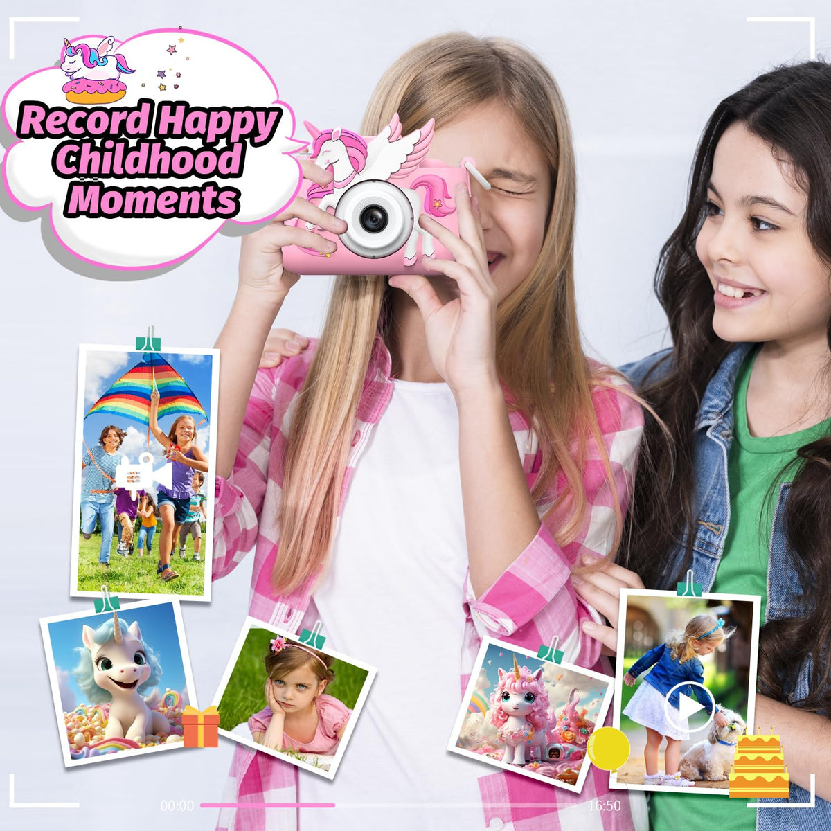 Cimizi Upgrade Kids Camera included lanyard keeps the device handy during outdoor play.