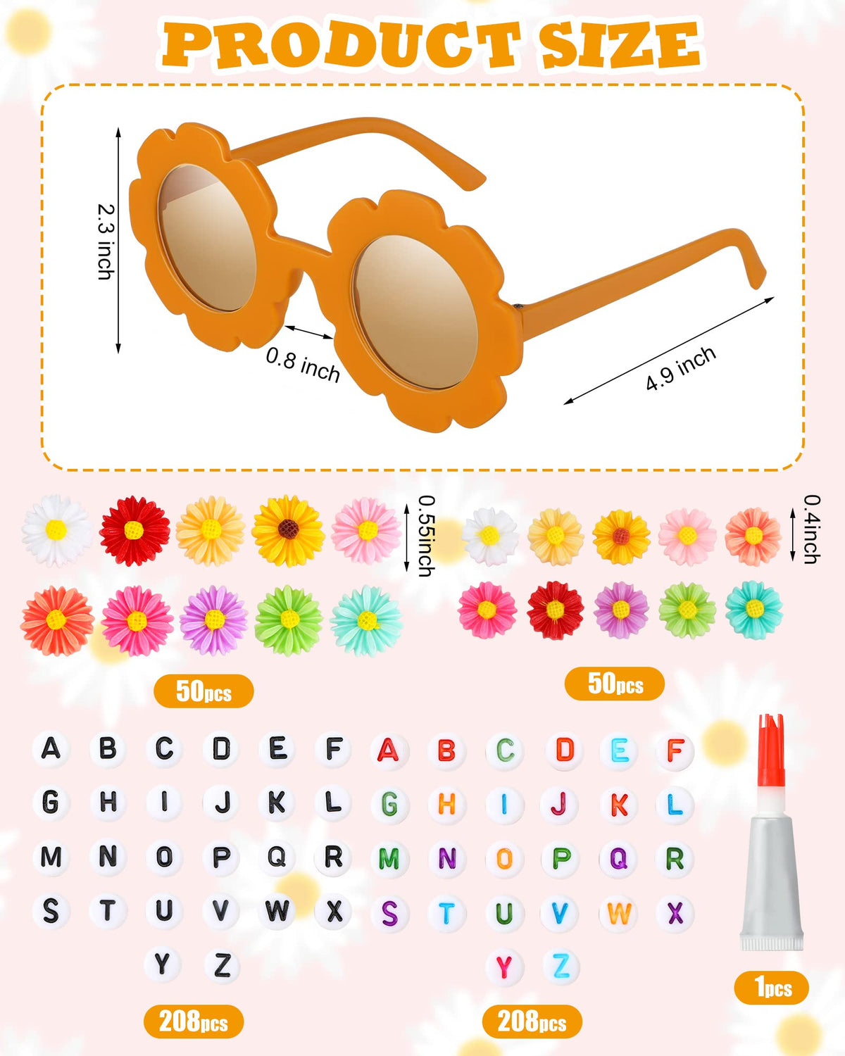 Cindeer daisy charms come in two sizes for DIY customization.