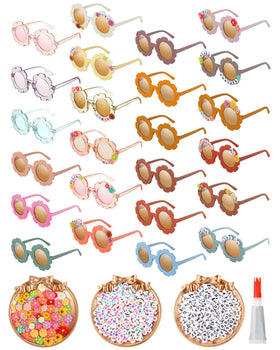 Cindeer flower sunglasses for kids, colorful frames for sunny photo props.