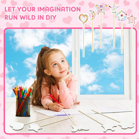 Cindeer flower wand wooden, bright DIY decorating project for kids