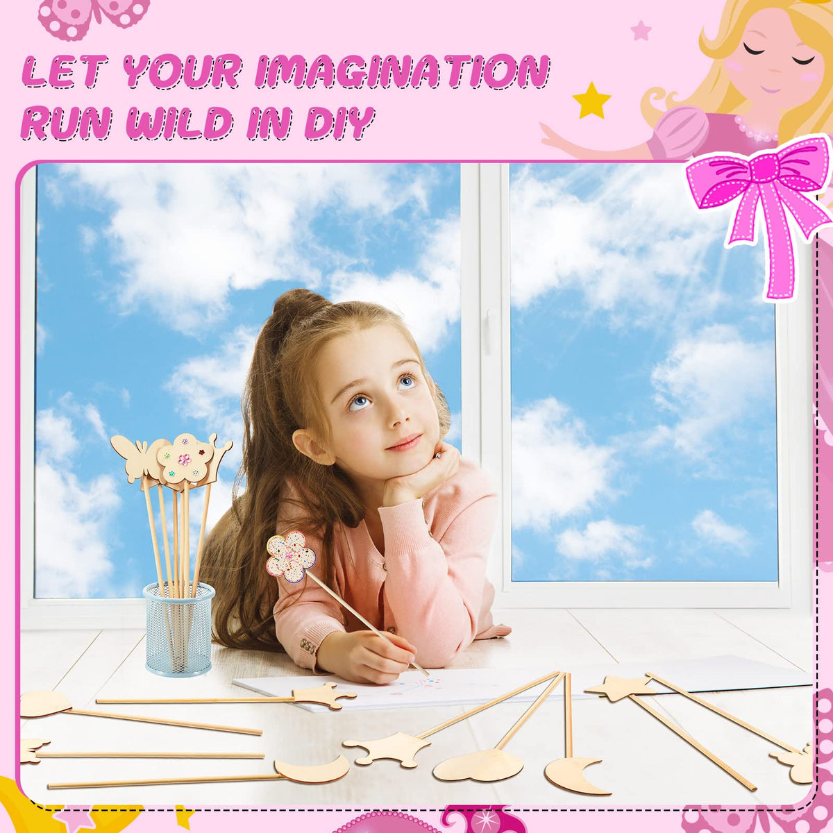 Cindeer princess wands as party favors and décor for celebrations.