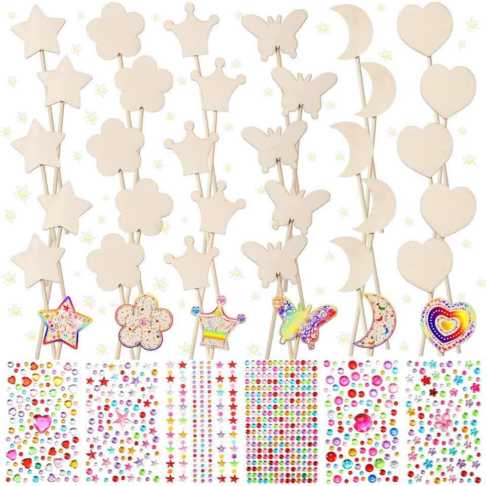 Cindeer princess wooden wand collection for imaginative play and crafts.