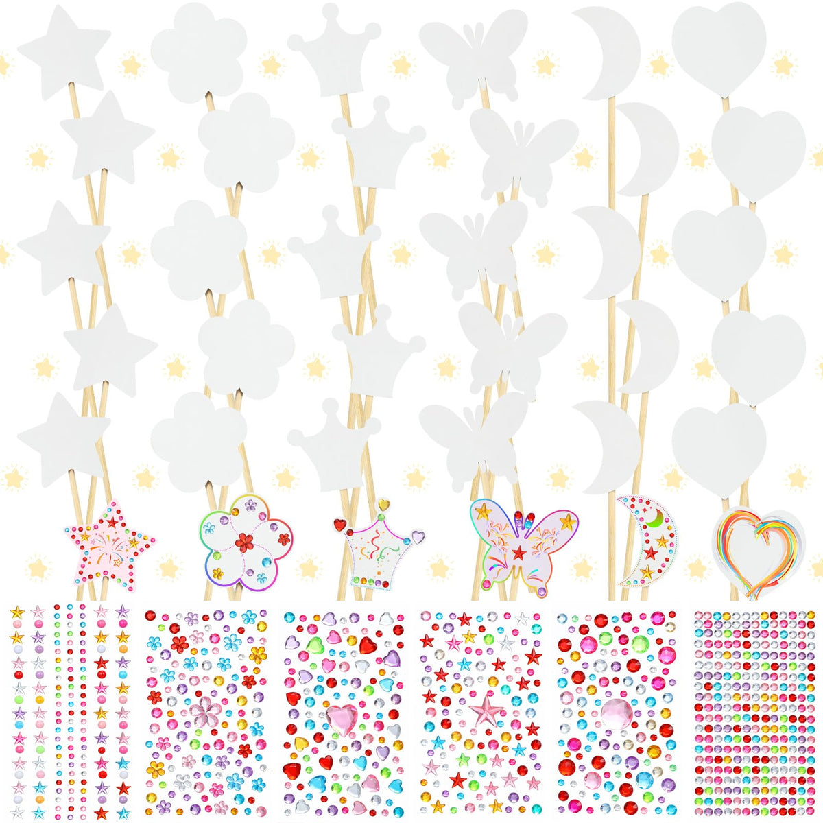 Cindeer wooden princess wands collection for DIY crafts and party decorations
