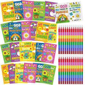 Cinrobiye 24-set Bible coloring books, compact 6x4 inch size, ideal for Sunday school handouts.