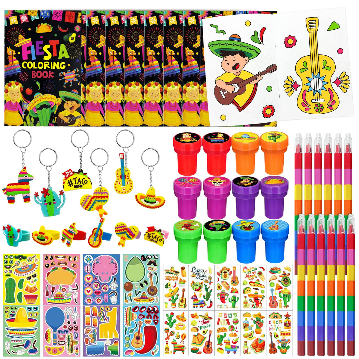 Cinrobiye 72-piece Mexican Fiesta set packaging for quick, colorful party setup