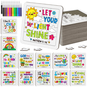 Cinrobiye Bible puzzle with cross pattern for group crafts