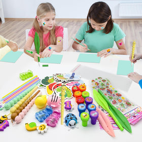 Cinrobiye stampers with bug designs add fun to art projects.
