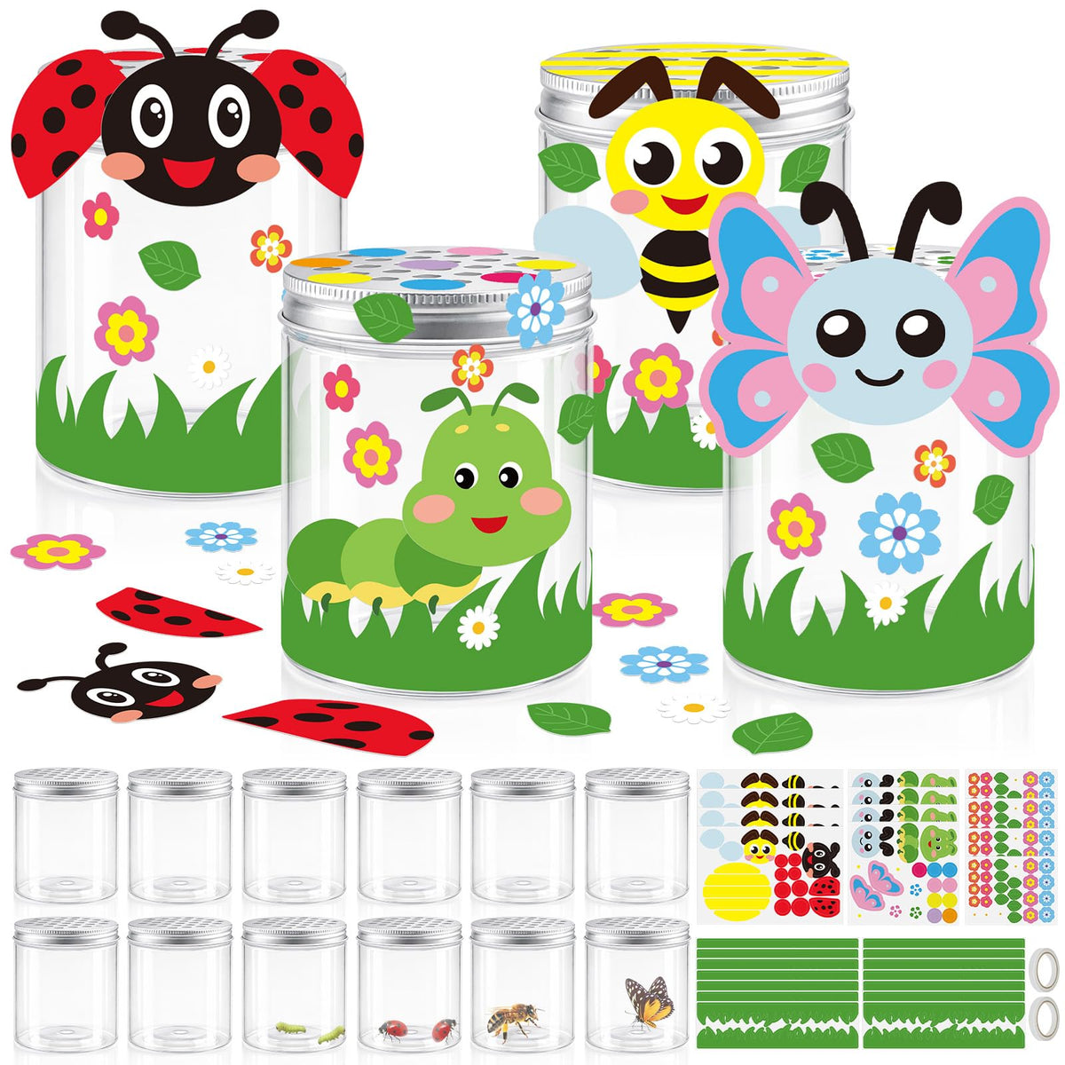 Cinrobiye bug viewer jar assembly for decorating and observing insects.