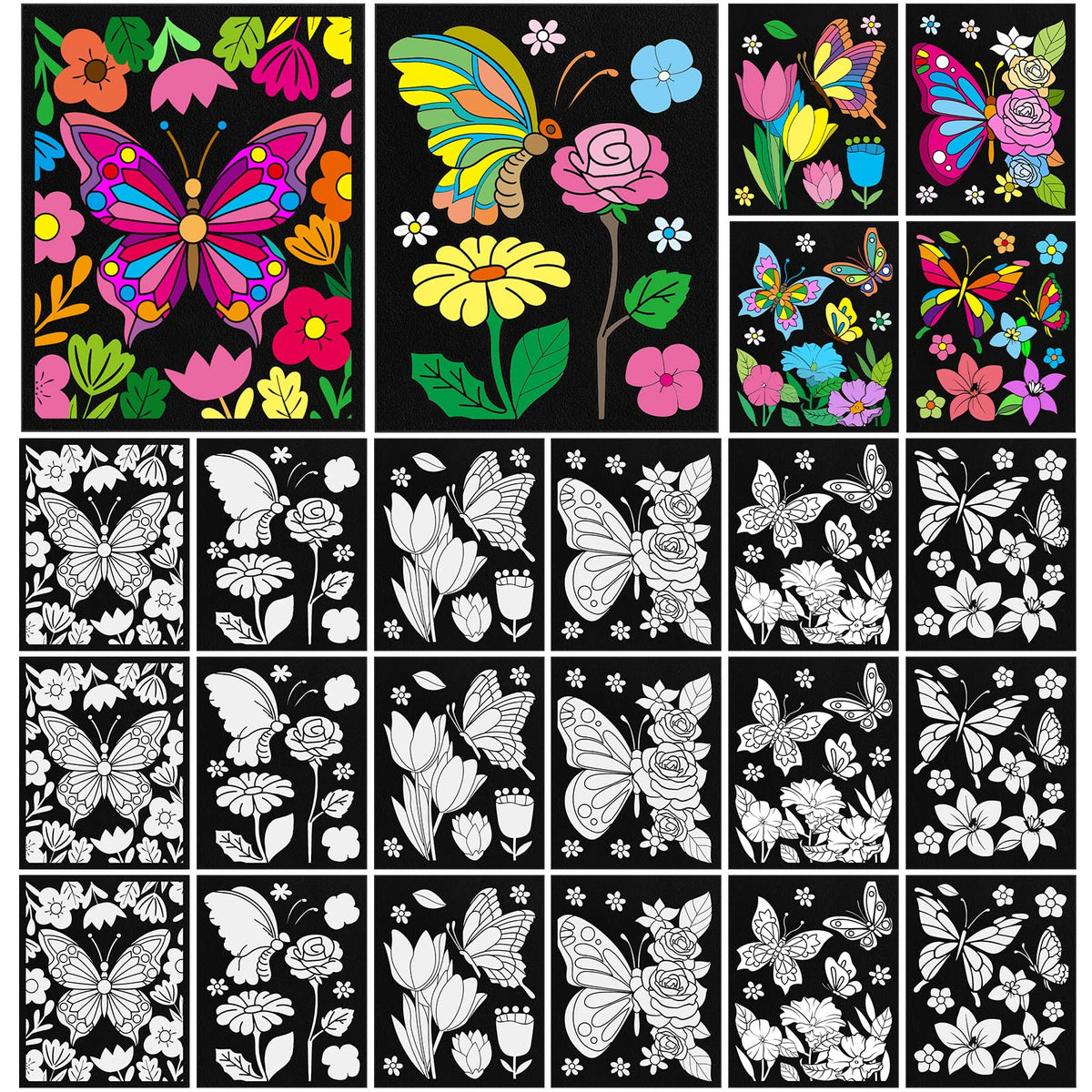 Cinrobiye butterfly velvet poster 8x10 for calm, enjoyable coloring.