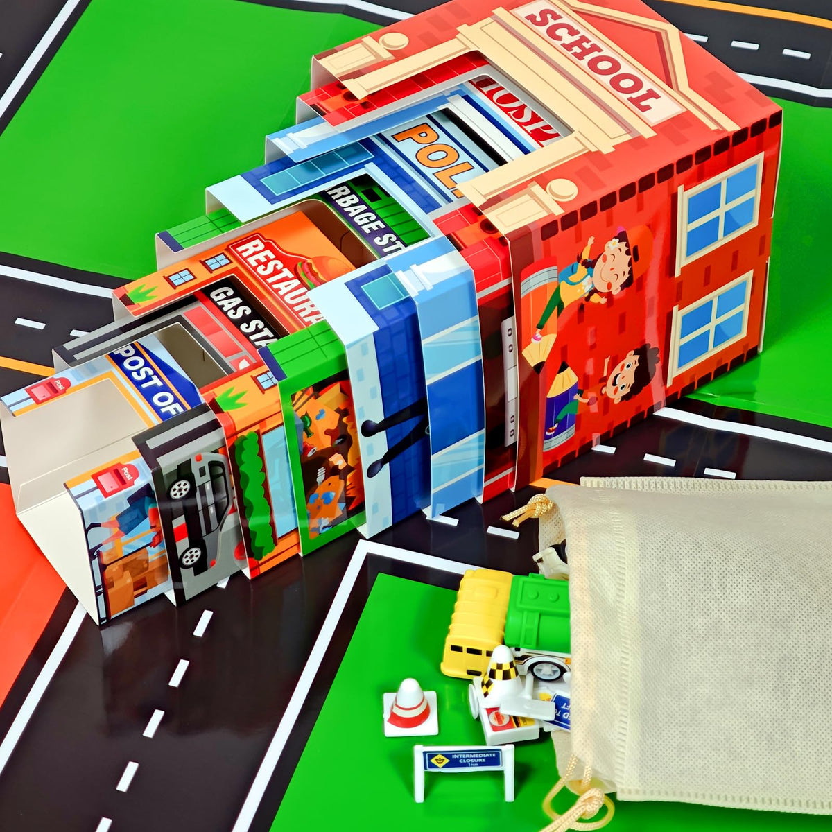 Cinrobiye traffic signs support learning about rules and road safety during play.