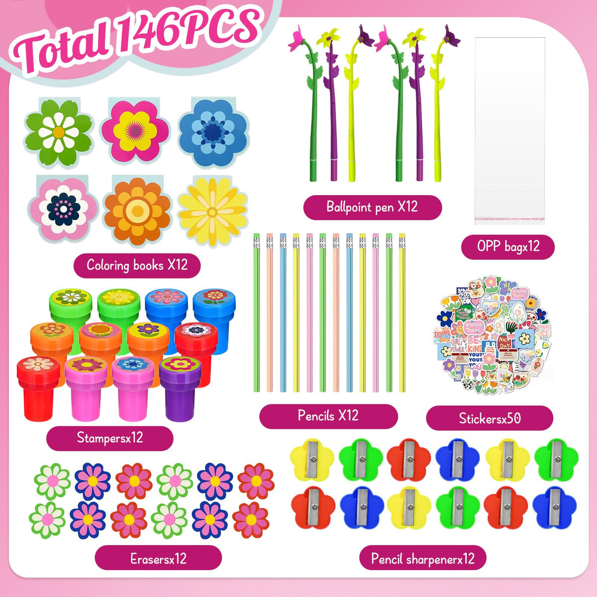 Cinrobiye daisy pencils with comfortable grip for homework and doodles