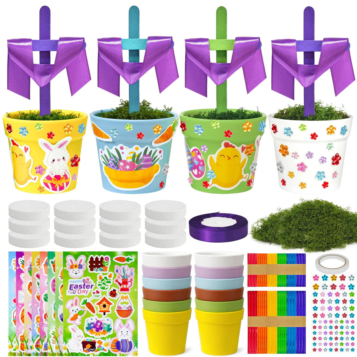 Cinrobiye Easter Cross Kit pot base ready for decorative display