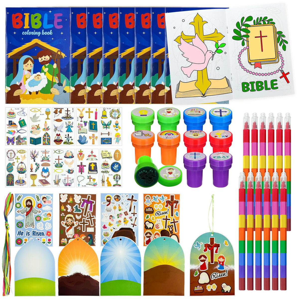 Cinrobiye Easter coloring books—colorful Bible-themed pages for classroom activities and family crafts