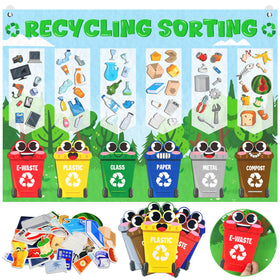Cinrobiye felt Earth Day sorting board for classroom activities