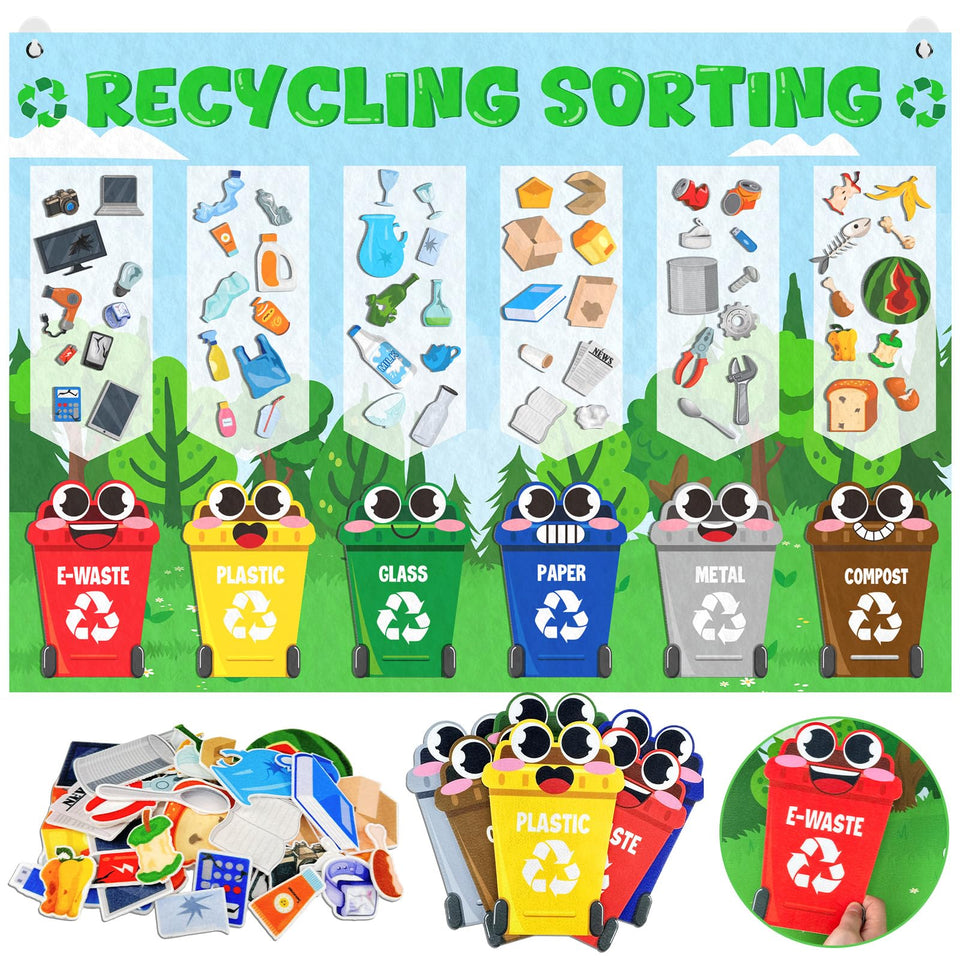 Cinrobiye felt Earth Day sorting board for classroom activities