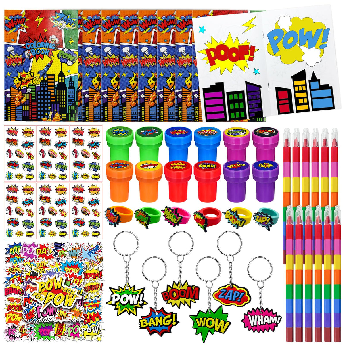 Cinrobiye hero party favors coloring books with vivid comic designs for kids' party fun