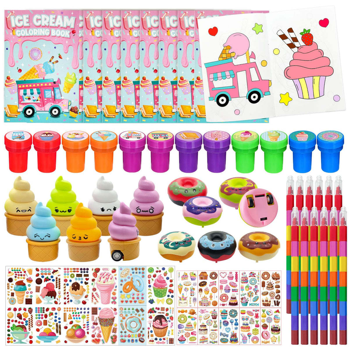 Cinrobiye ice cream party set for dessert table activities and kid-friendly fun.