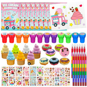 Cinrobiye ice cream party set for dessert table activities and kid-friendly fun.