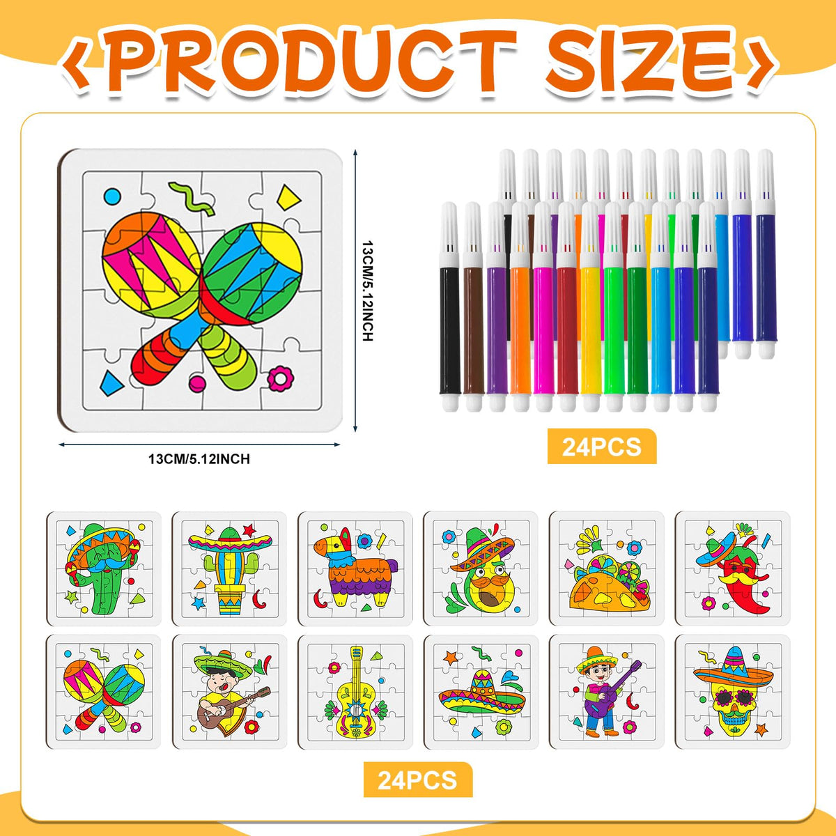 Cinrobiye 24-piece puzzle featuring a donkey design for classroom crafts