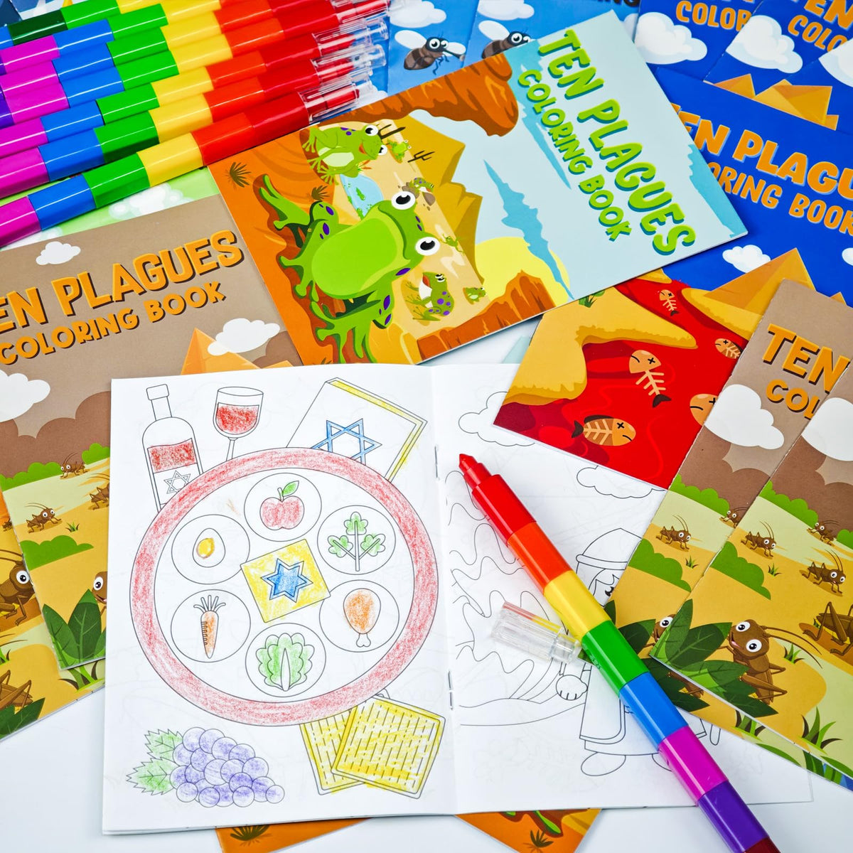 Cinrobiye Passover Ten Plagues illustrations for festive storytelling and learning.