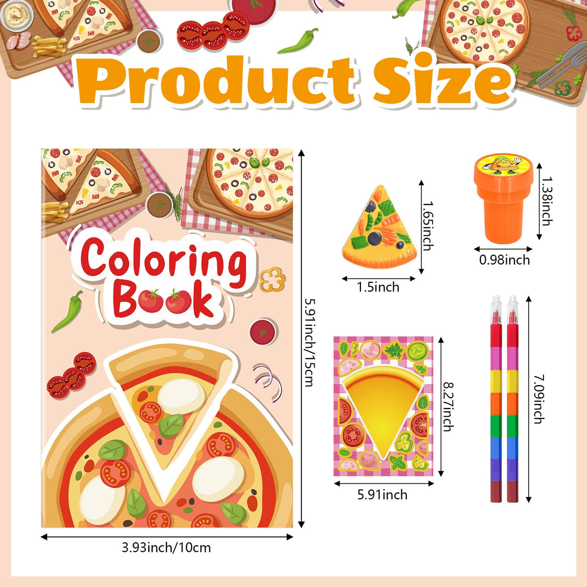Cinrobiye pizza party stampers add instant fun to crafts and games.