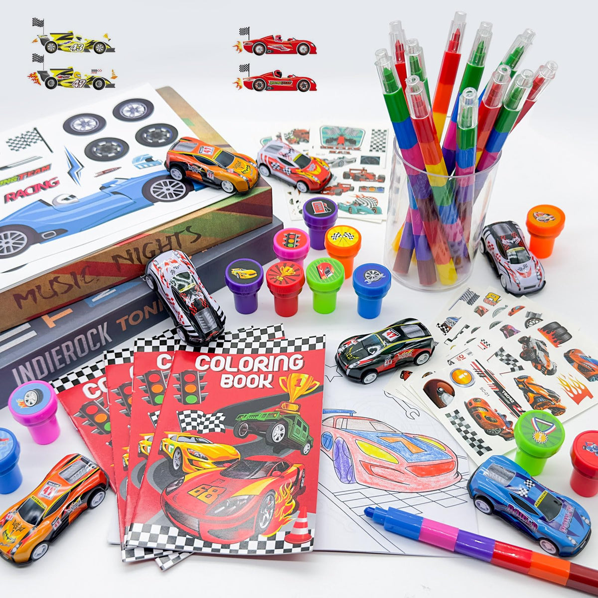 Cinrobiye race car tattoos emphasize safe, removable designs for party entertainment