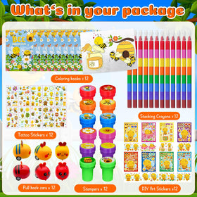 Cinrobiye rainbow crayons with 8 colors for vibrant bee-themed art.