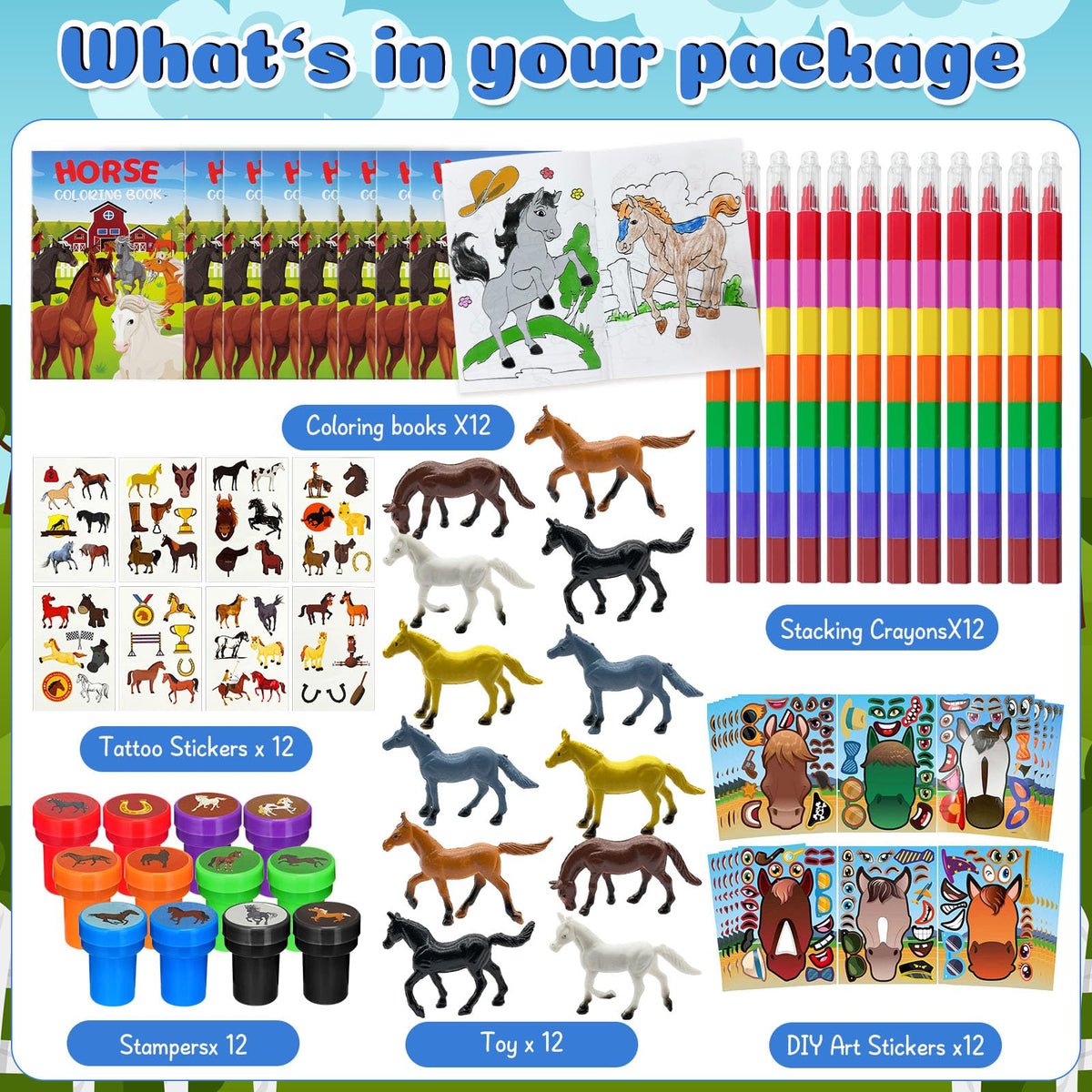 Cinrobiye rainbow crayons included for smooth coloring at celebrations.