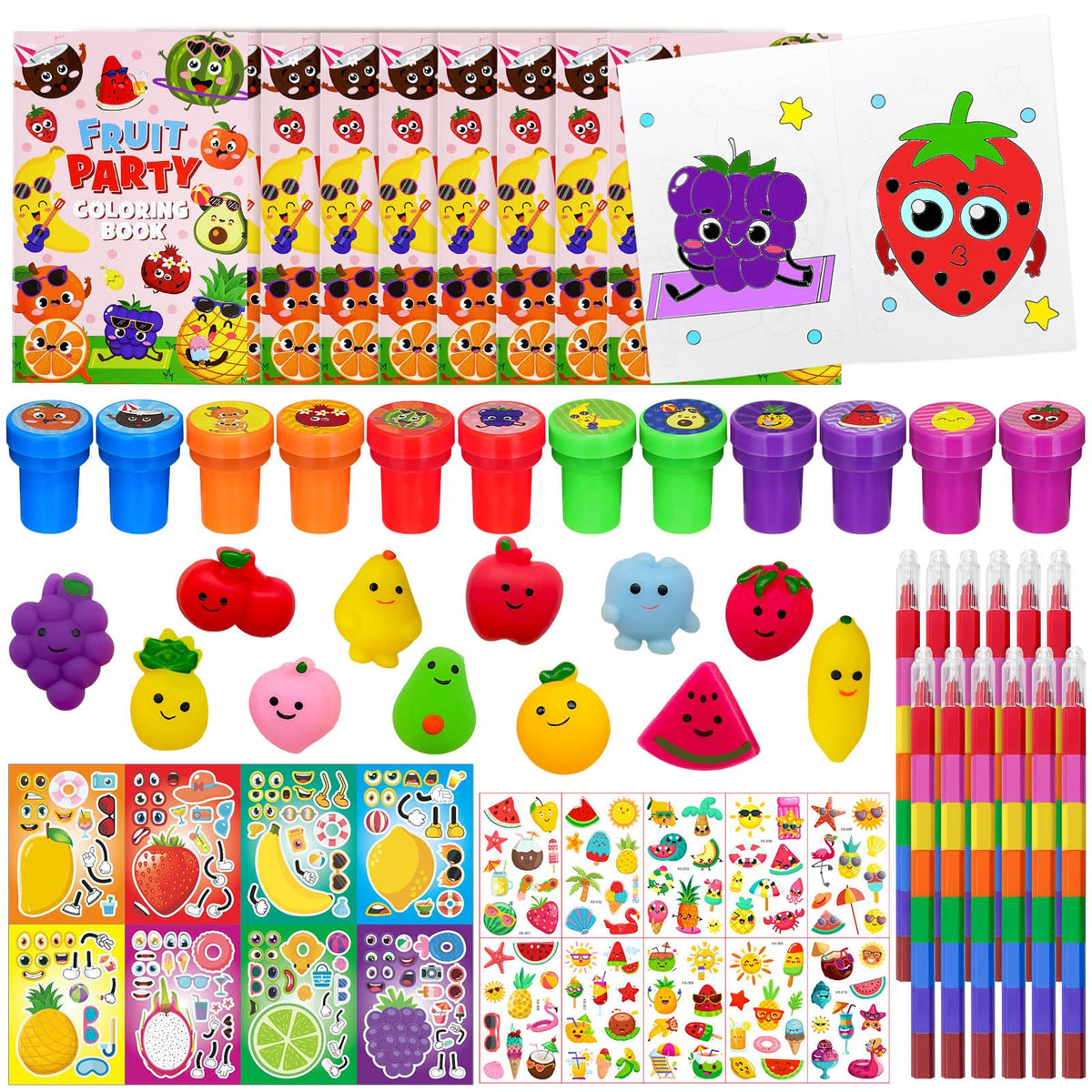 Cinrobiye summer fruit coloring books with tropical designs for party activities