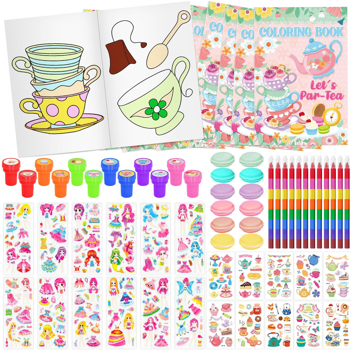 Cinrobiye tea coloring crayons for vibrant, kid-friendly party crafts.