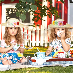 Cinrobiye tea party hats sized for children's heads, fitting comfortable dress-up activities.