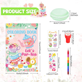 Cinrobiye tea stamps set featuring teacups and pastries for creative activities.